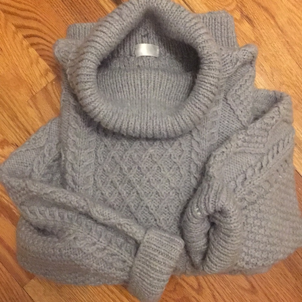 Vintage Oversized Blue/gray Turtleneck